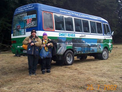 4WD bus to Dart River Safari